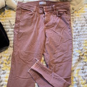 Loft Cropped light washed maroon pants. Size 10